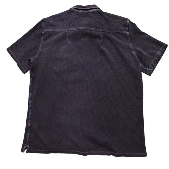 32 Bar Blues Shirt Mens Size 2XL Short Sleeve Button Textured Knit Pocket Purple - Picture 3 of 5
